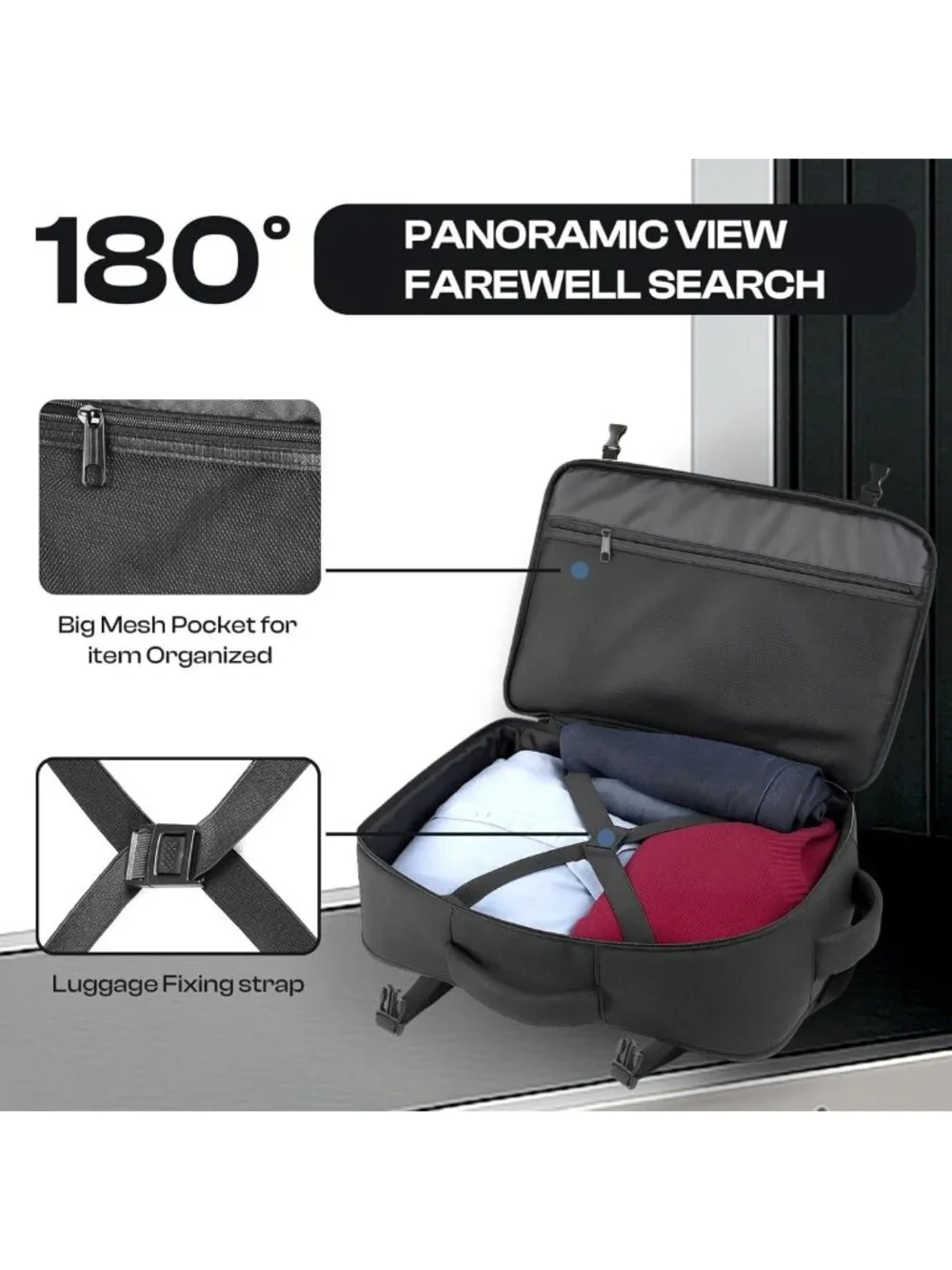 Extra Large 40L-50L Travel Backpack, TSA Approved, Water Resistant, Expandable